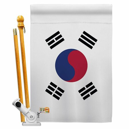 COSA 28 x 40 in. Korea South Flags of the World Nationality Impressions Vertical House Flag Set CO2061815